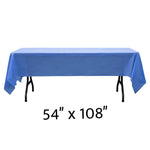 Rectangle Plastic Table Cover 54" x 108" Pack of 12 - Royal Blue