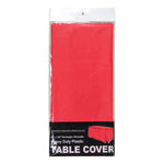 Rectangle Plastic Table Cover 54" x 108" Pack of 12 - Red