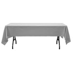 Rectangle Plastic Table Cover 54" x 108" Pack of 12 - Silver