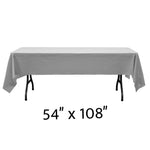 Rectangle Plastic Table Cover 54" x 108" Pack of 12 - Silver