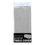 Rectangle Plastic Table Cover 54" x 108" Pack of 12 - Silver