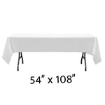 Rectangle Plastic Table Cover 54" x 108" Pack of 12 - White