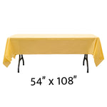 Rectangle Plastic Table Cover 54" x 108" Pack of 12 - School Bus Yellow