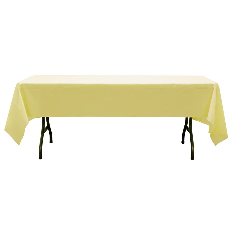 Rectangle Plastic Table Cover 54" x 108" Pack of 12 - Yellow