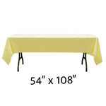 Rectangle Plastic Table Cover 54" x 108" Pack of 12 - Yellow