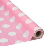 Plastic Table Cover Roll 40" x 100ft - Pink Polka Dot