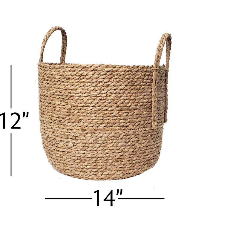 Rattan Basket - 14" Diameter x 12"H - Events and Crafts-Simple Elements