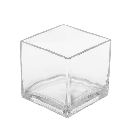 4 Inch Square Floral Glass 4"