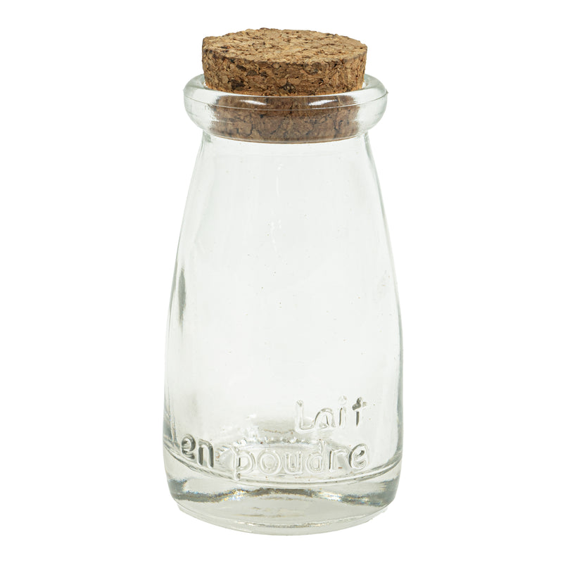 Round Glass Bottle with Cork Stopper - 4.125" Tall