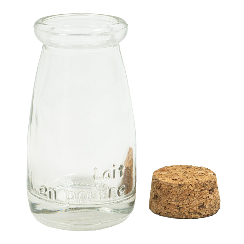 Round Glass Bottle with Cork Stopper - 4.125" Tall