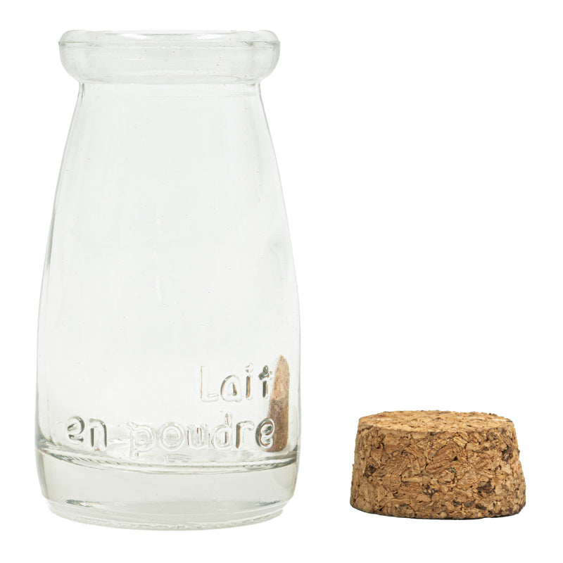 Round Glass Bottle with Cork Stopper - 4.125" Tall