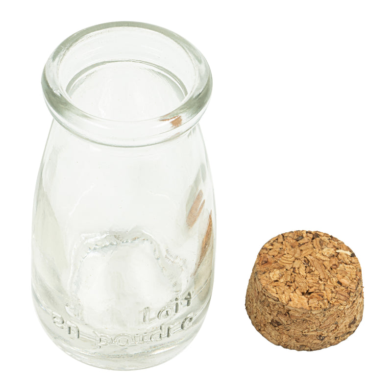 Round Glass Bottle with Cork Stopper - 4.125" Tall