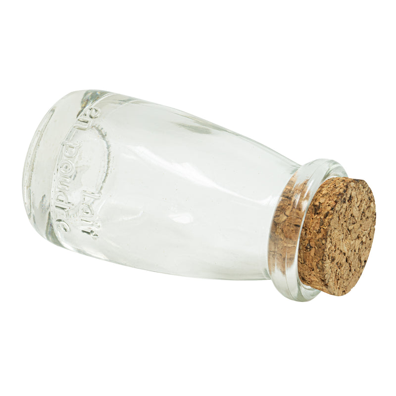 Round Glass Bottle with Cork Stopper - 4.125" Tall