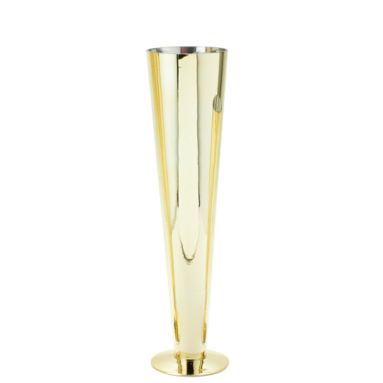 Glass Trumpet Vase 20" - Gold