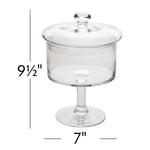 Glass Pedestal Candy Jar - 9.5"