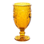 Vintage Embossed Glass Goblet - Amber - Events and Crafts-Simple Elements