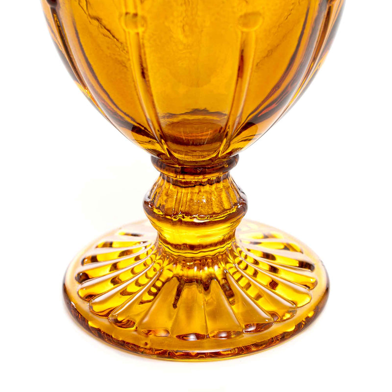 Vintage Embossed Glass Goblet - Amber - Events and Crafts-Simple Elements