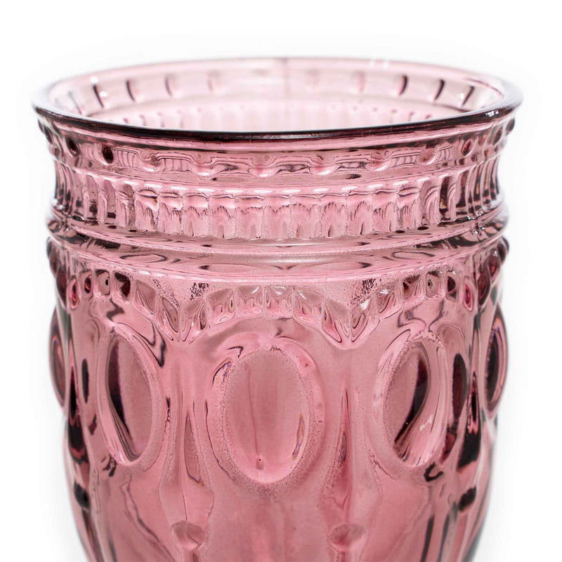 Vintage Embossed Glass Goblet - Blush - Events and Crafts-Simple Elements