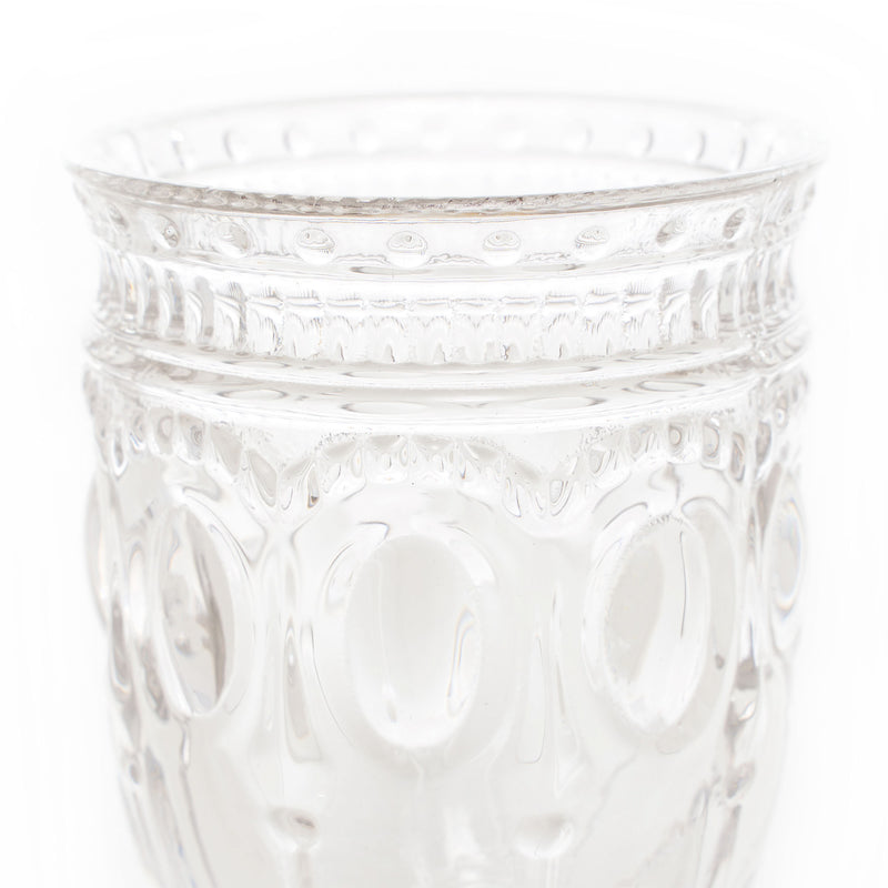 Vintage Embossed Glass Goblet - Clear - Events and Crafts-Simple Elements