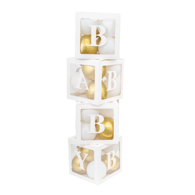 Baby Shower Balloon Boxes - Gold