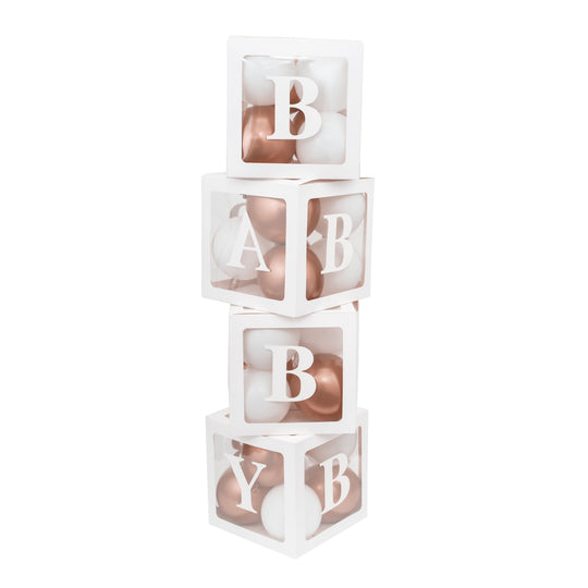Baby Shower Balloon Boxes - Rose Gold