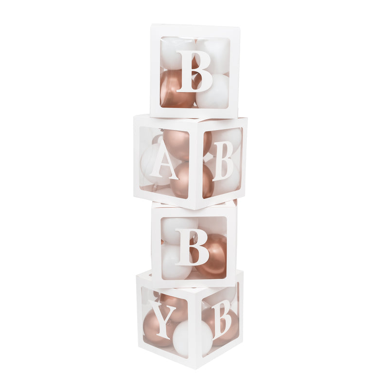 Baby Shower Balloon Boxes - Rose Gold