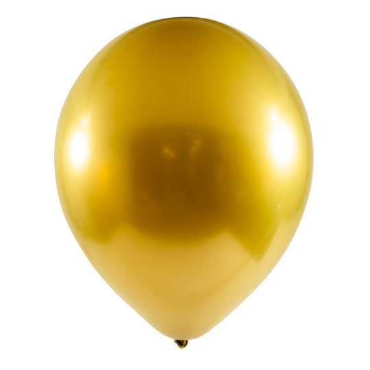 12" Chrome Latex Balloon - Gold