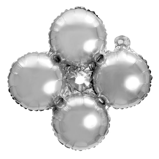 12" Quad Mylar Balloon 50pc/pack - Silver