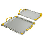 Olive Metal Serving Trays - Set of 2