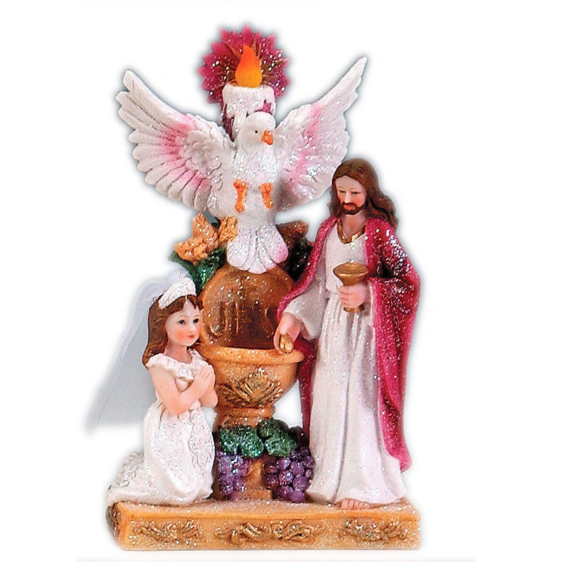 Polyresin Communion Statue - Pink - Events and Crafts-Simply Elegant