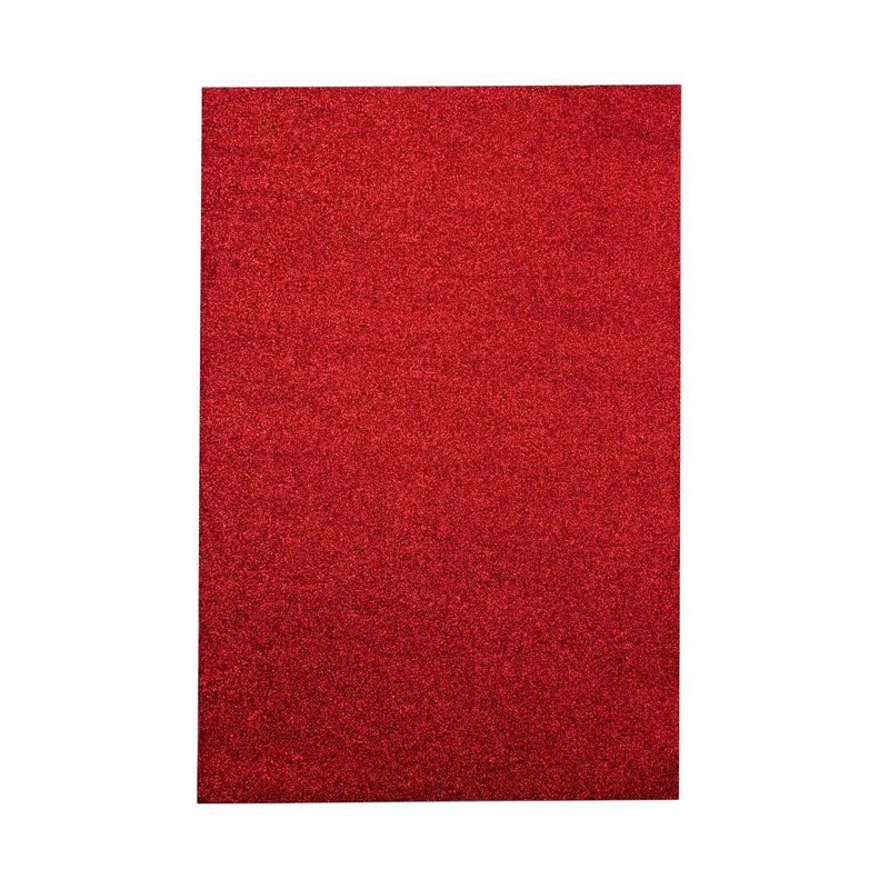 Large Glitter Adhesive Foam Sheet - Red