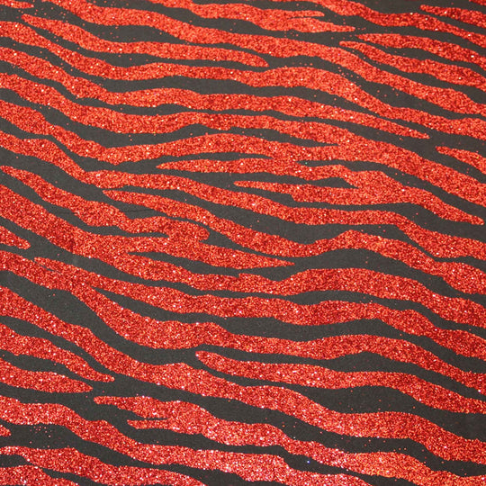 Large Glitter Adhesive Foam Sheet - Zebra-Red