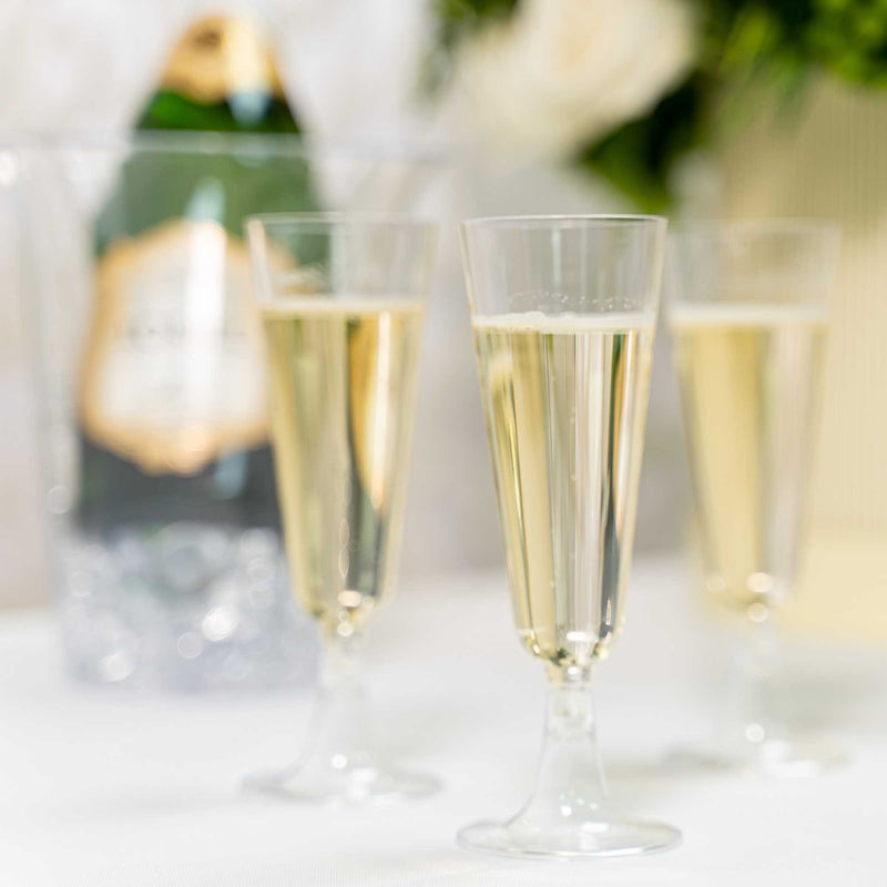 Plastic Tapered Champagne Flute filled
