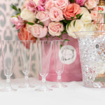 Plastic Tapered Champagne Flute with Flowers