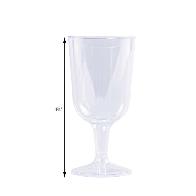 Clear Plastic Wine Glass size diagram