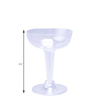Bowl Shaped Plastic Champagne Glass size diagram