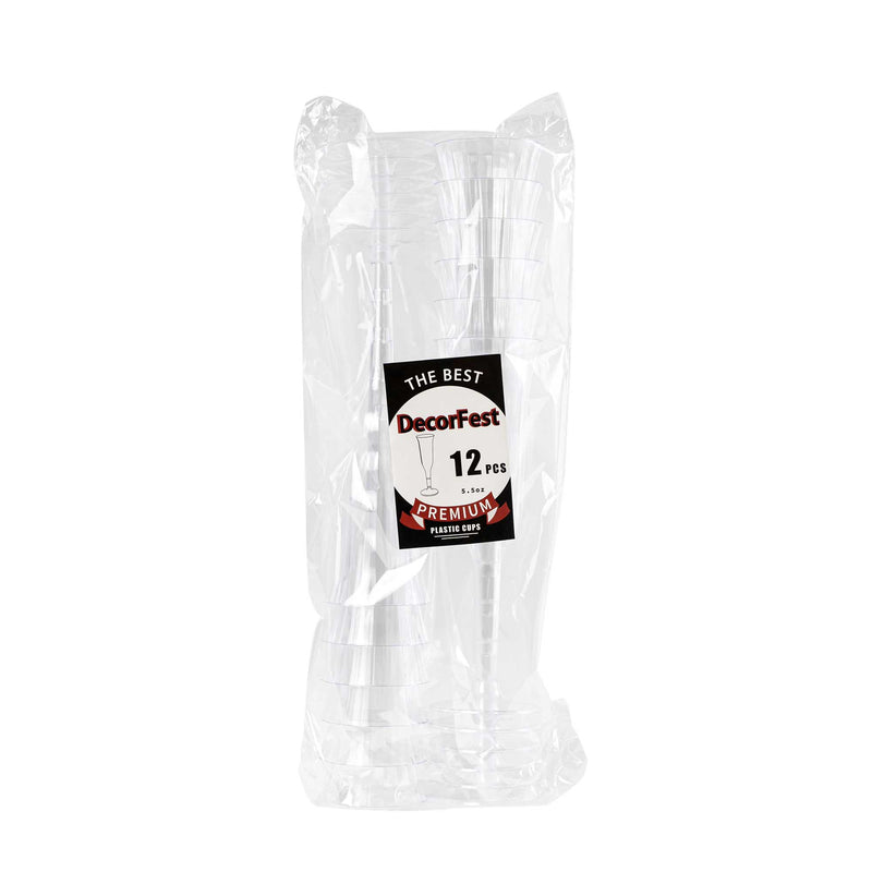 Clear Plastic Tulip Flutes 12 per bag