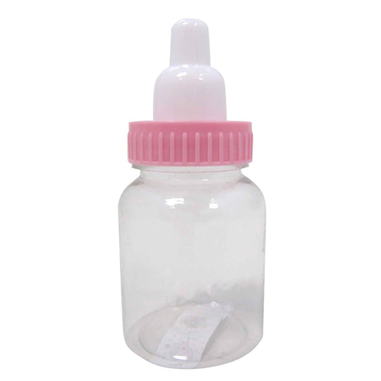 Plastic Baby Bottle Favor 3.5" - Pink - Pack of 12