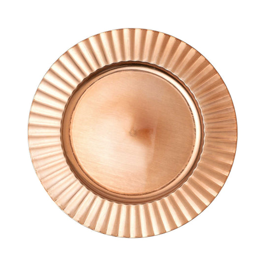Gloss Fluted Edge Plastic Charger Plate 13" - Rose Gold