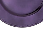 Beaded Edge Plastic Charger Plate 13"- Set of 6 - Purple - Events and Crafts-Simply Elegant