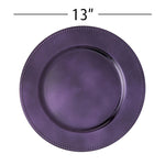 Beaded Edge Plastic Charger Plate 13"- Set of 6 - Purple - Events and Crafts-Simply Elegant