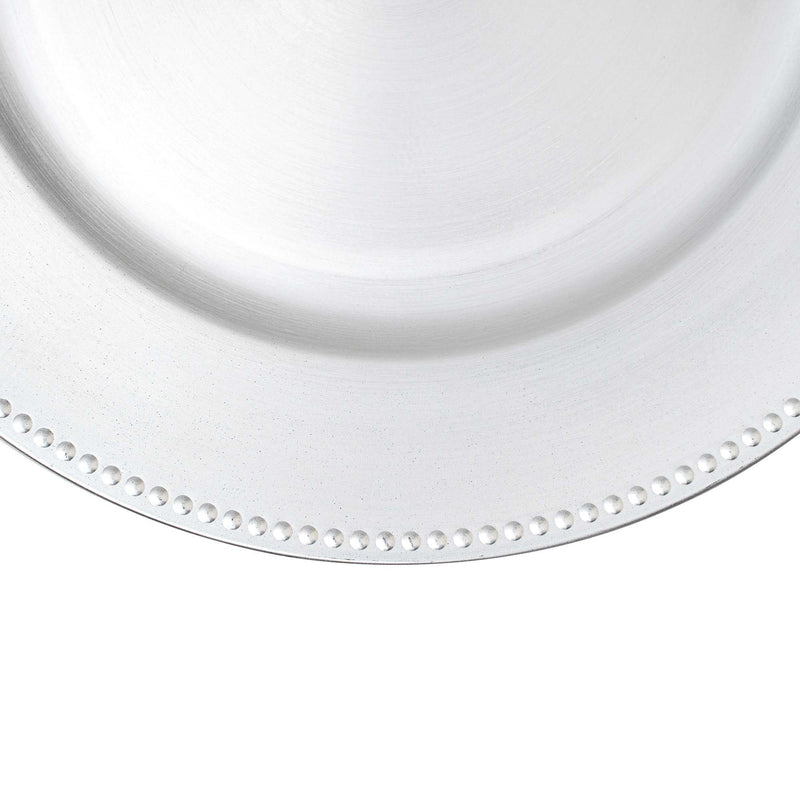 Beaded Edge Plastic Charger Plate 13"- Set of 6 - Events and Crafts-Simply Elegant