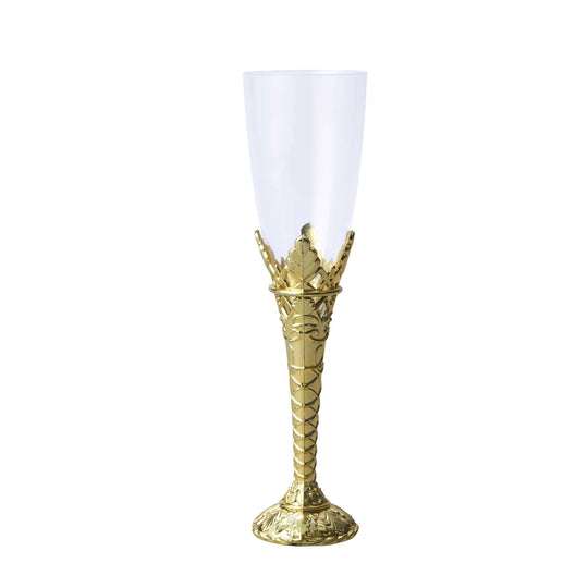 Plastic Filigree Champagne Flutes - Gold