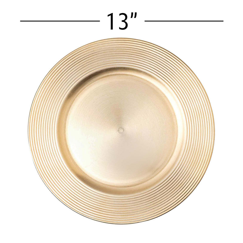 Concentric Circles Edge Plastic Charger Plate 13" - Set of 6 - Events and Crafts-Simply Elegant