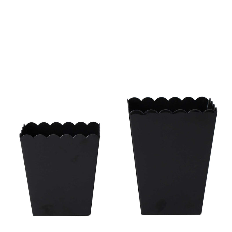 Scalloped Favor Box  6 inch Black and 7.75 inch tall