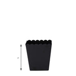 Scalloped Favor Box  6 inch Black with size diagram