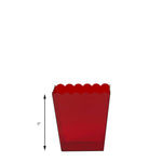 Scalloped Favor Box  6 inch Red Size Guide