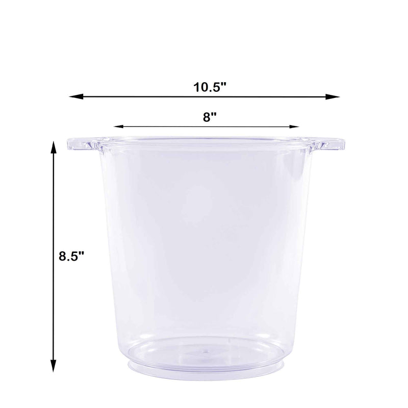 Modern Plastic Ice Bucket  - Clear Measurements