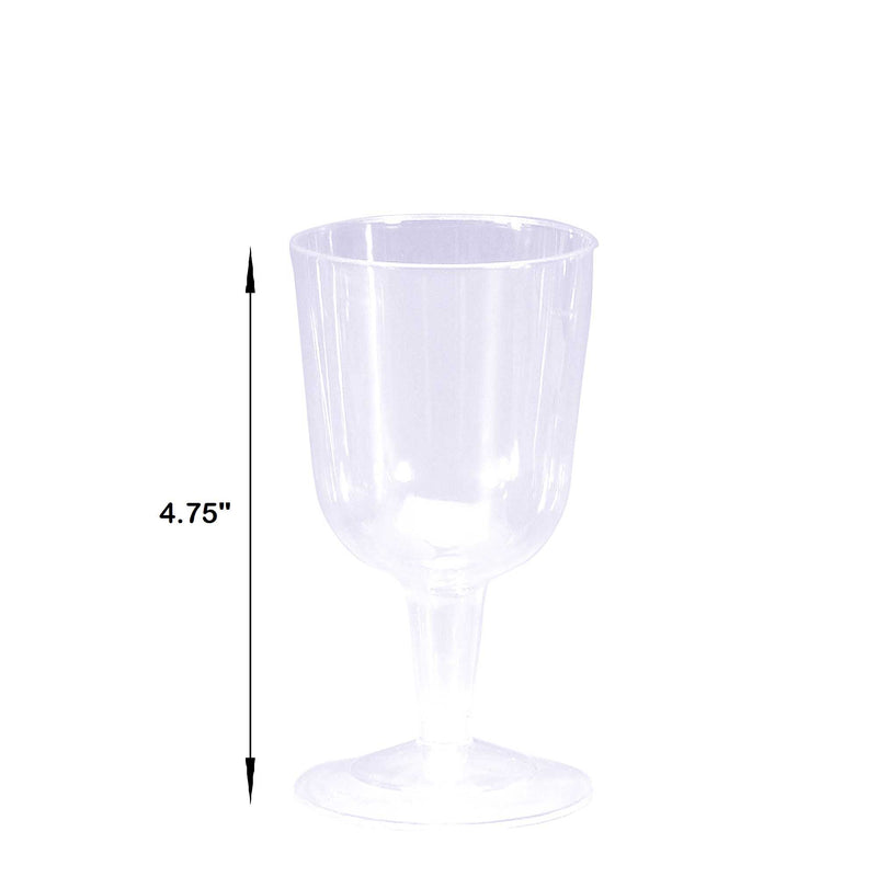 Plastic Wine Glass - Bulk Pack 5.5 ounce clear size guide