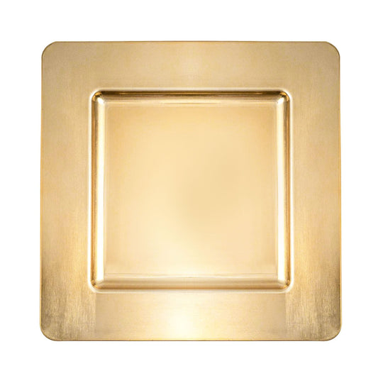 Square Plastic Charger Plate 13" - Gold